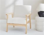Fauteuil scandinave bois de peuplier, d'hévéa et bouclette à 79,99€