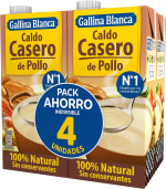 Gallina Blanca Caldo Casero de Pollo 1 L (paquete de 4) por 6,99€