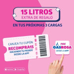 15L Gratis de Gas Rosa en Recargas de 65L
