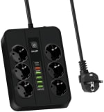 Regleta USB-C Cobre ABS USB Regleta de 2 m con 5 USB A y 1 Tipo C por 13.99€
