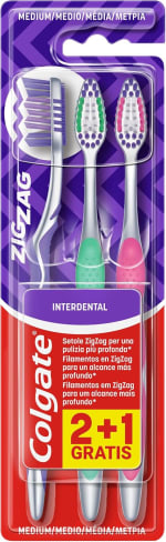 2 Packs Colgate ZigZag, Cepillo de Dientes de 3 unidades por 3.71€