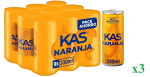 3 Packs de 9 latas de 33cl de Kas naranja Refresco con zumo de naranja por 12.64€