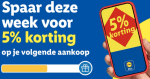 5% korting op de totale kassabon bij de Lidl