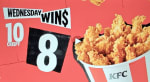 10 Crispy Tender met 2 sauzen voor €8 bij KFC