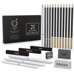 Kit de Dibujo Profesional de 21 piezas con Lápices de Grafito y Carbonicclo a 4.99€