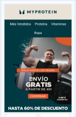 Hasta -60% de Dto + Envío Gratis en MyProtein.