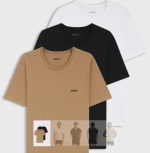 Lot de trois t-shirts en coton à logo brodé à 26€