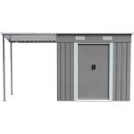 Living and Home 6.4 x 3.9ft Outdoor Metal Storage Shed with Lean To