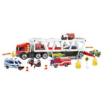 Camión de Bomberos 1:64 con 8 Accesorios, Rampa y Almacenaje 16 Coches por 7.99€