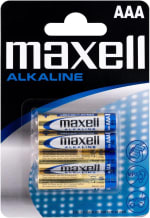 Pile Alcaline - AAA x 4 Maxell à 0,97€