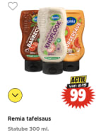Alle Remia tafelsauzen voor €0,99 p.s bij Dirk