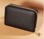 Tarjetero de Cuero con Cremallera Negro por 1,63€