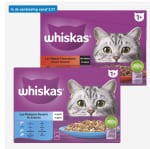 Whiskas 1+ Kattenvoer maaltijdzakjes 12x85 voor €3,99 bij de Aldi