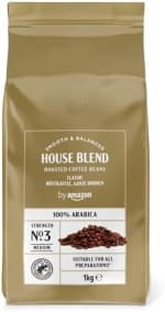 by Amazon Café En Grano Natural, Puro arabica, tueste medio, 1kg por 9.90€