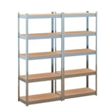 Lot de 2 Etagères modulables charges lourdes en métal 5 plateaux à 47,99€