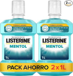 Listerine Mentol (pack de 2 x 1 L), enjuague bucal con flúor por 7.20€