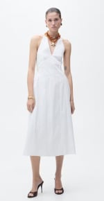 Vestido midi algodón cuello halter por 11,99€