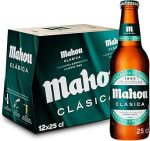 Mahou Clásica, Pack 12 Botellas x 25cl, Cerveza Dorada Lager por 4.56€