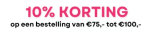 10% korting bij besteding van €75 - €100 bij Haarpro