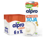 Pack 6 x 1L de Alpro Bebida Vegetal de Soja sin Azúcar por 7€