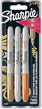 Sharpie Permanent Markers | Fine Point for Bold Details | Assorted Metallic Colours |