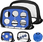 Set 2 Porterías Fútbol Niños Plegables Mini Portería 120x80x80cm 4 en 1 por 27.48€