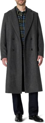 Shop the Amazon Essentials Men's Relaxed-Fit Double-Breasted Wool-Blend Long Coat now