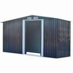 Living & Home 4x8ft Metal Garden Shed with Log Storage – £176