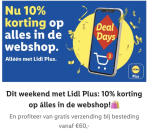 10% korting op alles in de webshop bij de Lidl