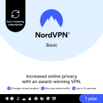 NordVPN Basic 1-Year Subscription for 10 Devices – £27.32