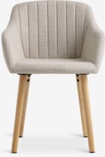 Silla de comedor ADSLEV tela beis/color roble natural por 55€ en JYSK