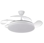 TRIDENTE Ventilador Fabrilamp Abrila DC Ultrasilencioso Blanco 4 Aspas 107d por 36,83
