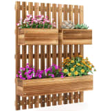Jardinera Vertical Madera Carbonizada 4 Macetas por 50,99€