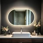 Olyvren miroir de salle de bains ovale 80 x 50 cm pour 69,99€ chez Amazon