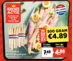 500gr witte asperges voor €4,89 bij Vomar