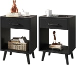 YMYNY Set de 2 Mesitas de Noche HST020B-2 (39x29,5x59,5 cm) por 39,99€ en Amazon