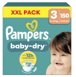 Paquet de 150 Couches Baby-Dry 6-10kg Taille 3 PAMPERS à 41,90€