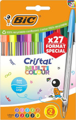 BIC Cristal Multicolour punta ancha (1,6 mm) pack de 27 por 6,85€ en Amazon