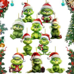 Grinch kerstdecoratie 10stuks voor €1,99 bij Amazon
