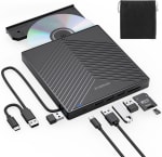 Lector CD DVD Externo, USB 3.0 y Type-C CD/DVD +/-RW Drive, Grabadora CD por 25.49€