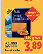 220 Gram Gerookte zalm voor €3,89 bij de Lidl