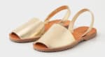 Sandalias menorquinas de piel de mujer color dorado TEX por 15.99€