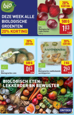 20% korting op alle biologische groente bij de Aldi