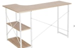 Escritorio con estantes MITSAI Odessa marrón claro y blanco por 49.99€
