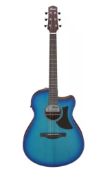 Guitare électro-acoustique Ibanez AAM50CE Sapphire Blue Burst Open à 349€
