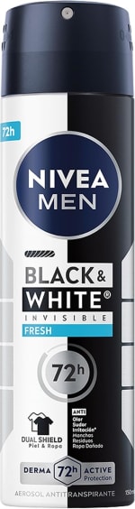 Desodorante NIVEA MEN Antimanchas Black & White Invisible Fresh por $35 en Amazon