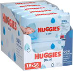 Huggies billendoekjes - Pure 99% water - 18 x 56 stuks - 1008 doekjes voor €15,49