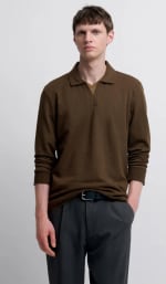 Polo manches longues col ouvert à 39,99€