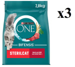 3 x Purina One Sterilcat Rico en Carne de Vacuno y Trigo, 2.8 kg por 29.97€