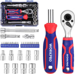 WORKPRO Juego de Llaves de Vaso 34 Piezas con Carraca 1/4" por 14.83€